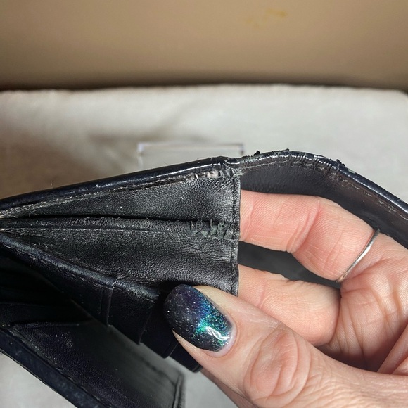 GUC Vintage Coach Signature Pleated Long Wallet Teal/Black - Picture 6 of 8